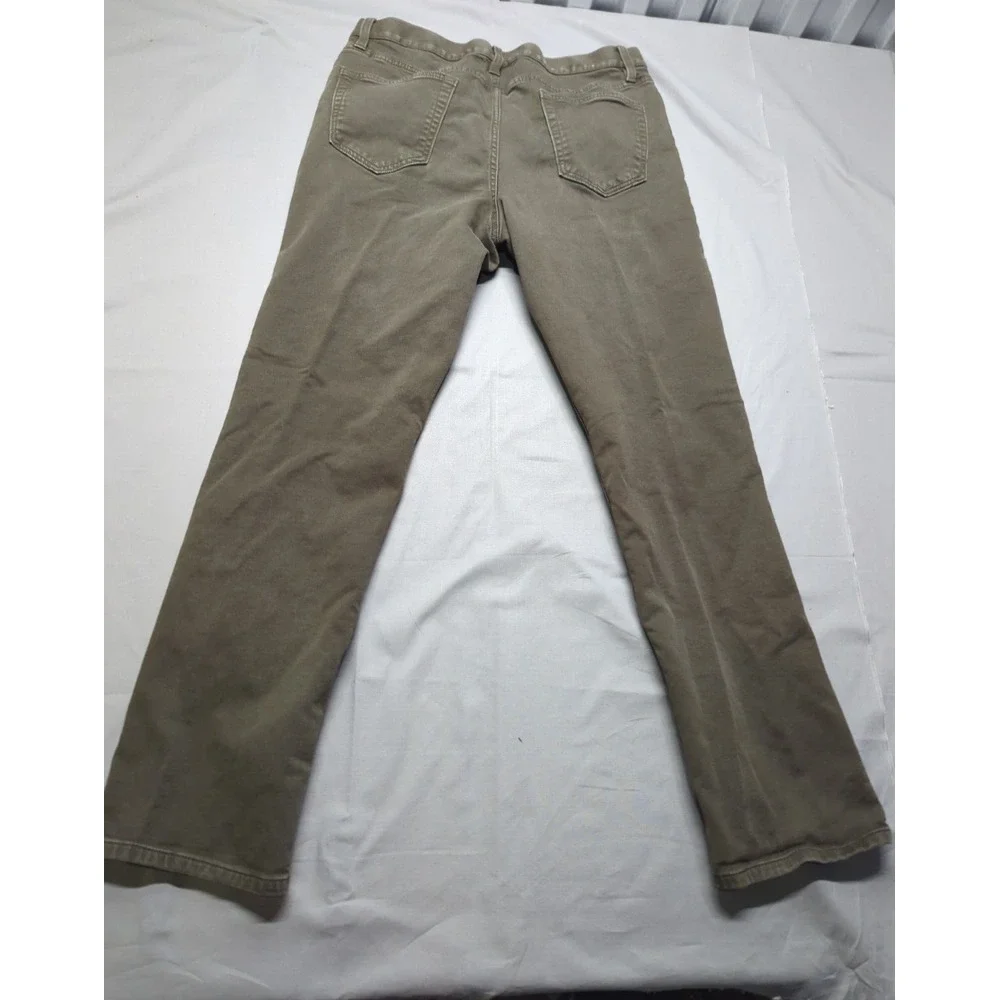 Banana Republic Traveler Pants Mens 36x32 Slim Fit Olive‎ Khaki Stretch Chino